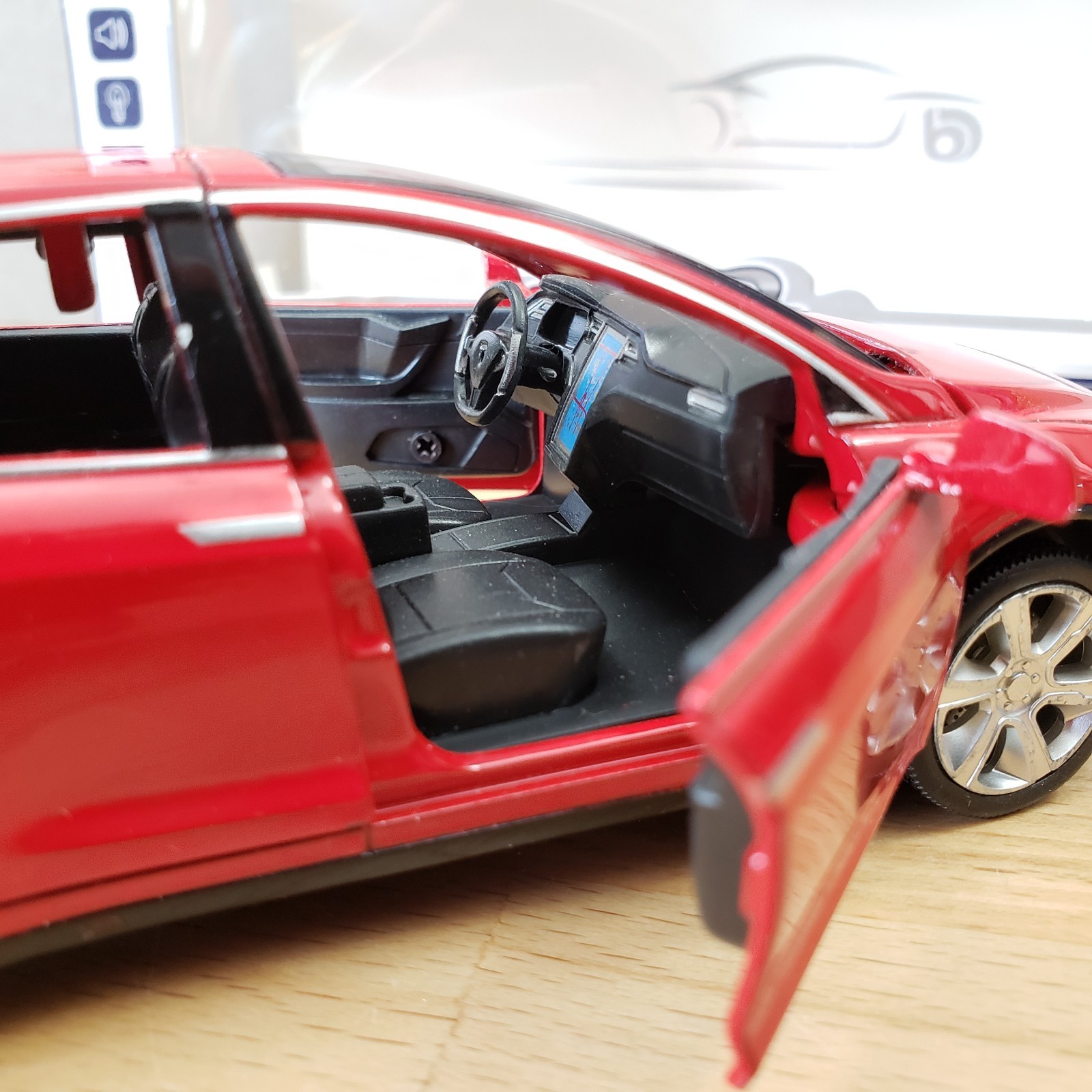 Proswon 2016-2017 Tesla Model X 90D Diecast 1:32 Working Lights & Sound