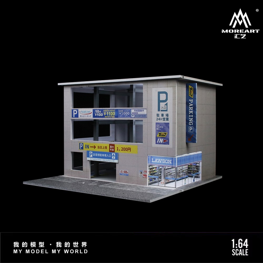 Diorama 1:64 Diecast Garage Model Lighting Japanese Model Scene Display Gift US