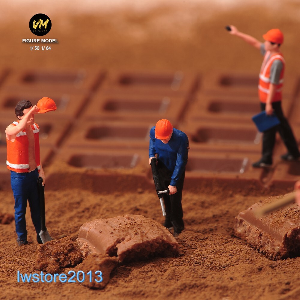 1/64 1/50 Construction Workers Man Miniatures Figures Model For Cars Trucks Toys