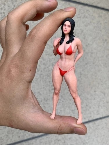 Miniature Figure Scene Props 1/18 Bikini Muscle Anime Girl Diorama Resin Sculpt