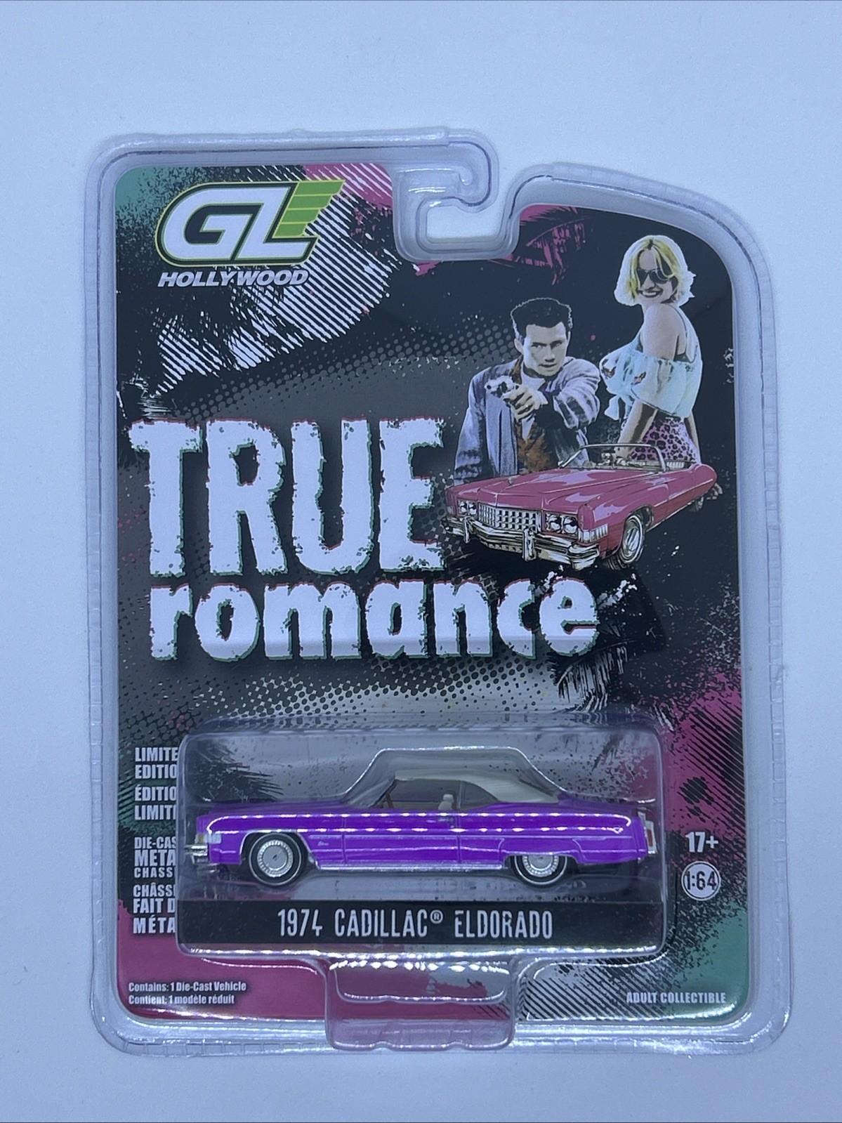 🔥Green Light 1:64 2025 GL Hollywood Series True Romance 1974 Cadillac ElDorado