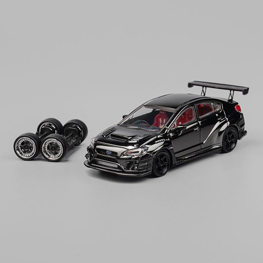 CM Model 1/64 Subaru WRX STi Varis WideBody 1.0 Chome Black Diecast# CM64-STI-06