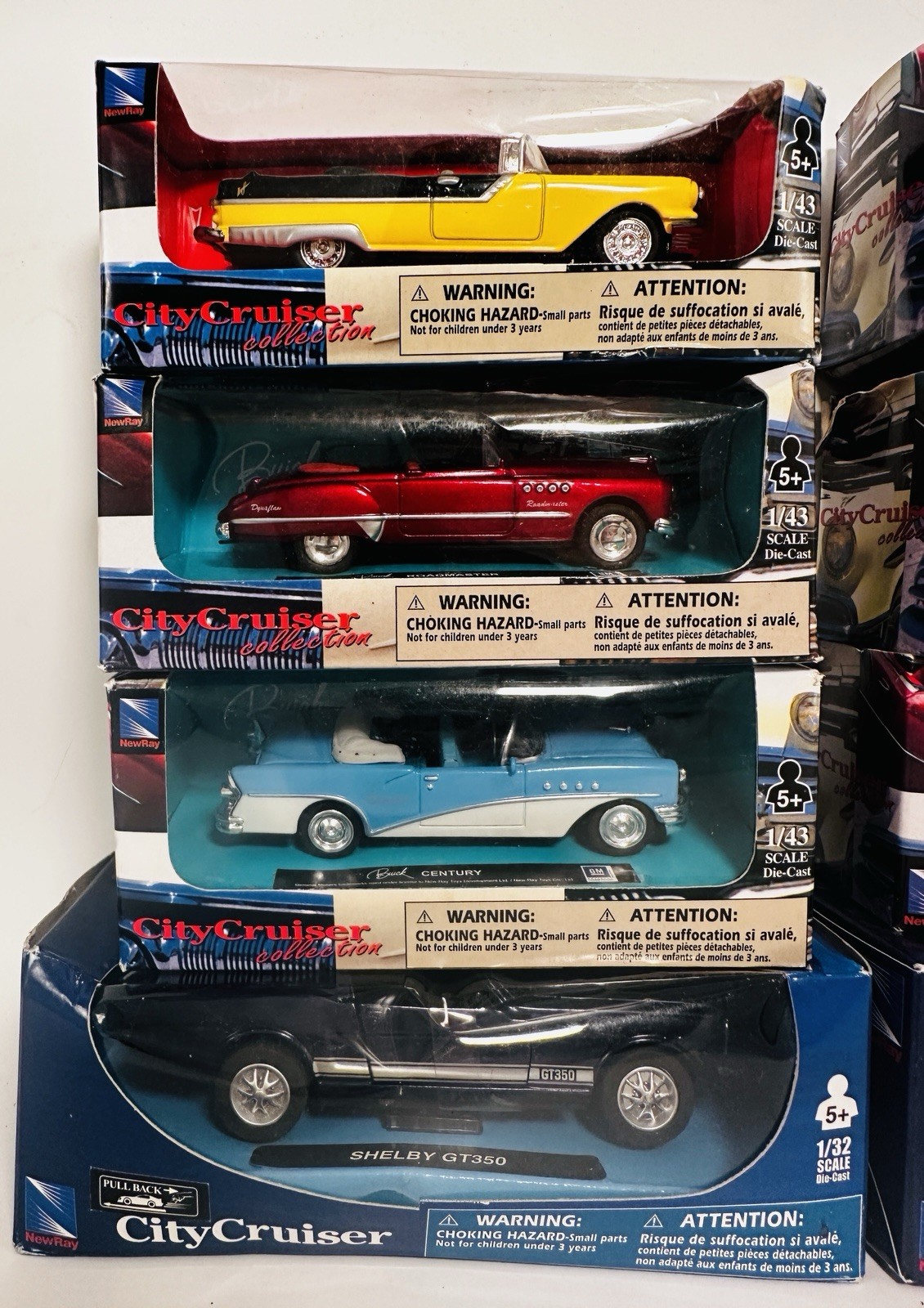 Lot of 8- DieCast City Cruiser Collection 50’s & 60’s Classic Cars NIB