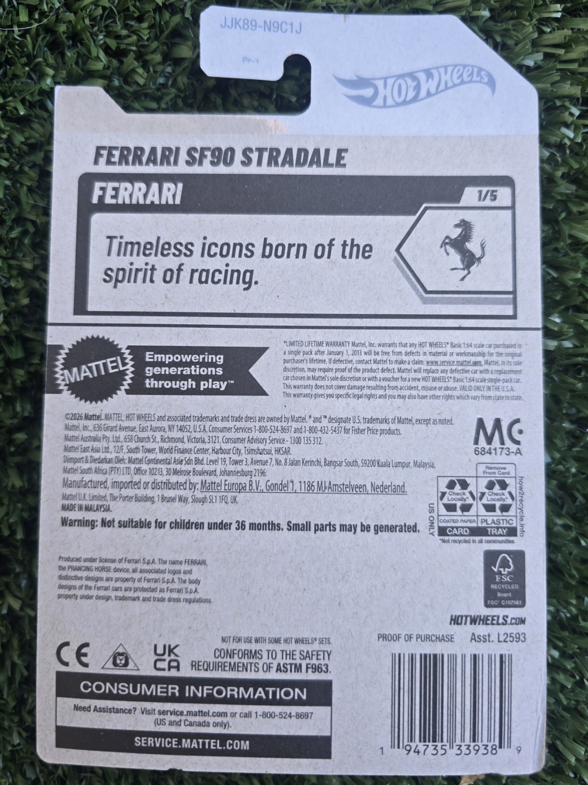 Hot Wheels 2026 Mainline Ferrari Series Ferrari SF90 Stradale Black #41