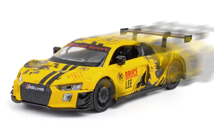 1: 32 Sport R8 LMS CUP Alloy Metal Vehicles Die cast Toy With Sound and Light