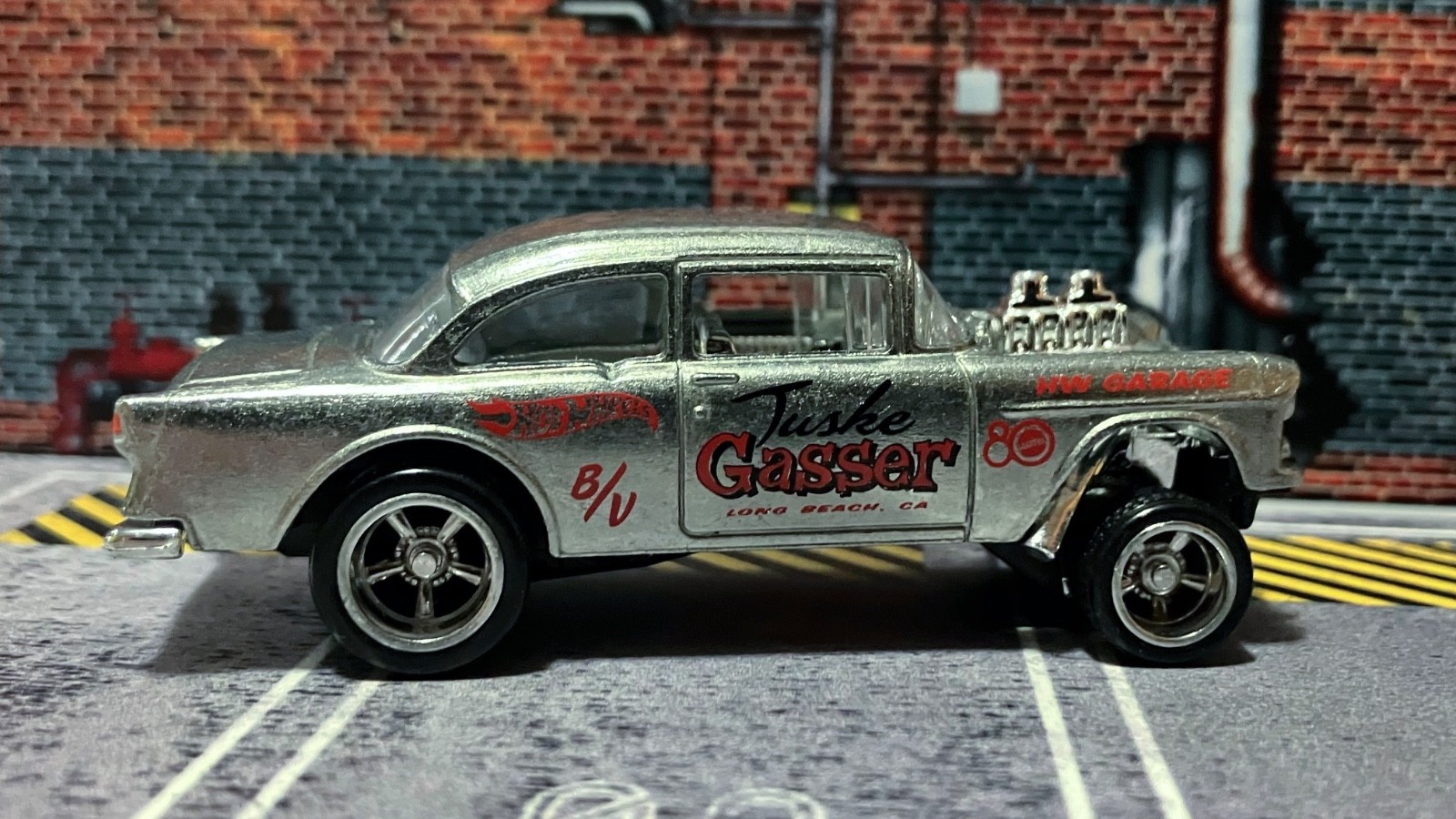CUSTOM ’55 Chevy Bel Air Gasser • ZAMAC • Chrome Real Riders • Hot Wheels • VHTF