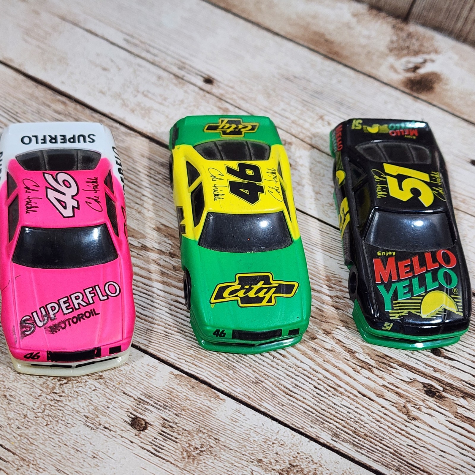 3 Different Racing Champions 1:64 Scale 1990 Superflo City Mello Yellow