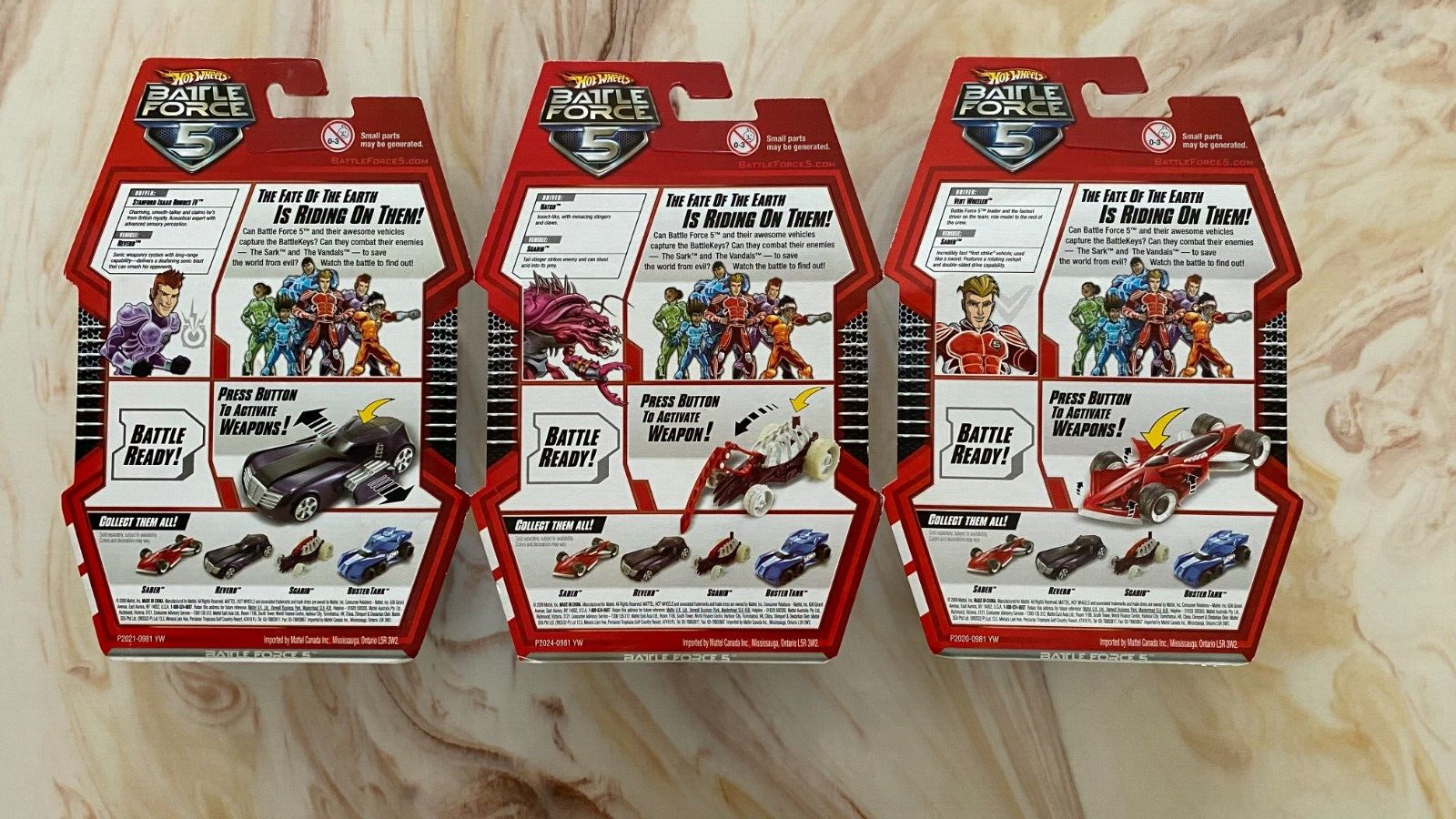HOT WHEELS BATTLE FORCE 5 – THREE VEHICLE LOT 2009 NEW IN PACKAGE RARE