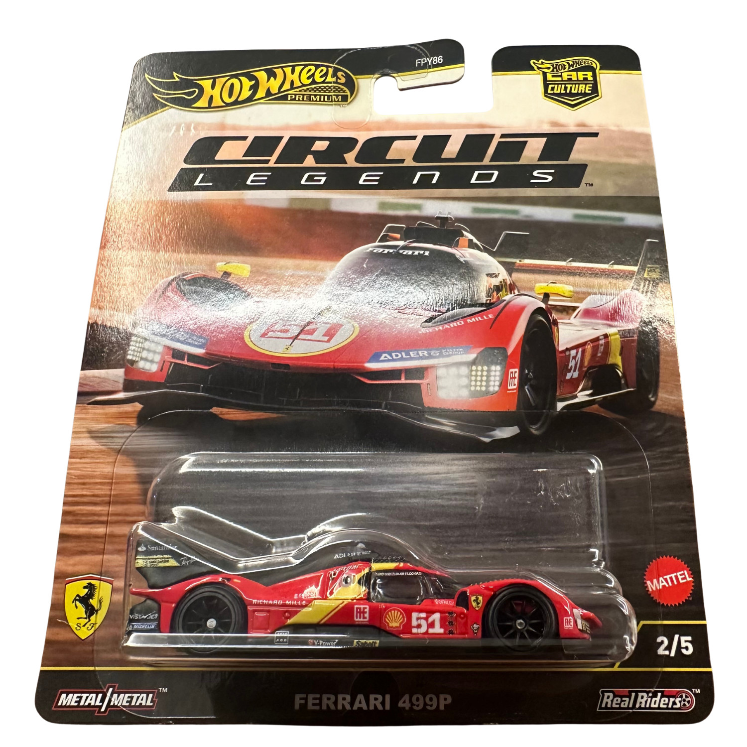 Hot Wheels Premium Circuit Legends Car Culture Ferrari 499P #51 2/5 + Protector