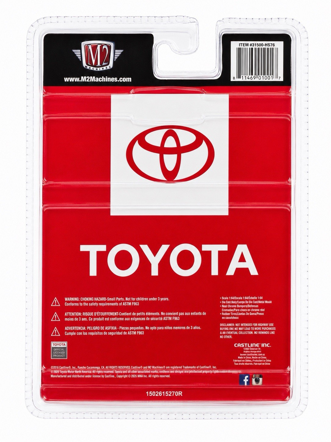 M2 Machines 1985 Toyota Truck HS76 Red Chase w/ Camper Shell 1:64 Diecast
