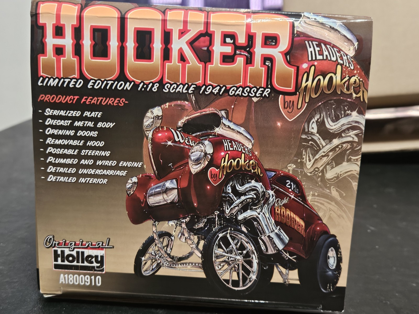 Acme 1:18 1941 WILLYS GASSER HOOKER HEADERS HOLLEY NHRA DRAGSTER A1800910. NEW!