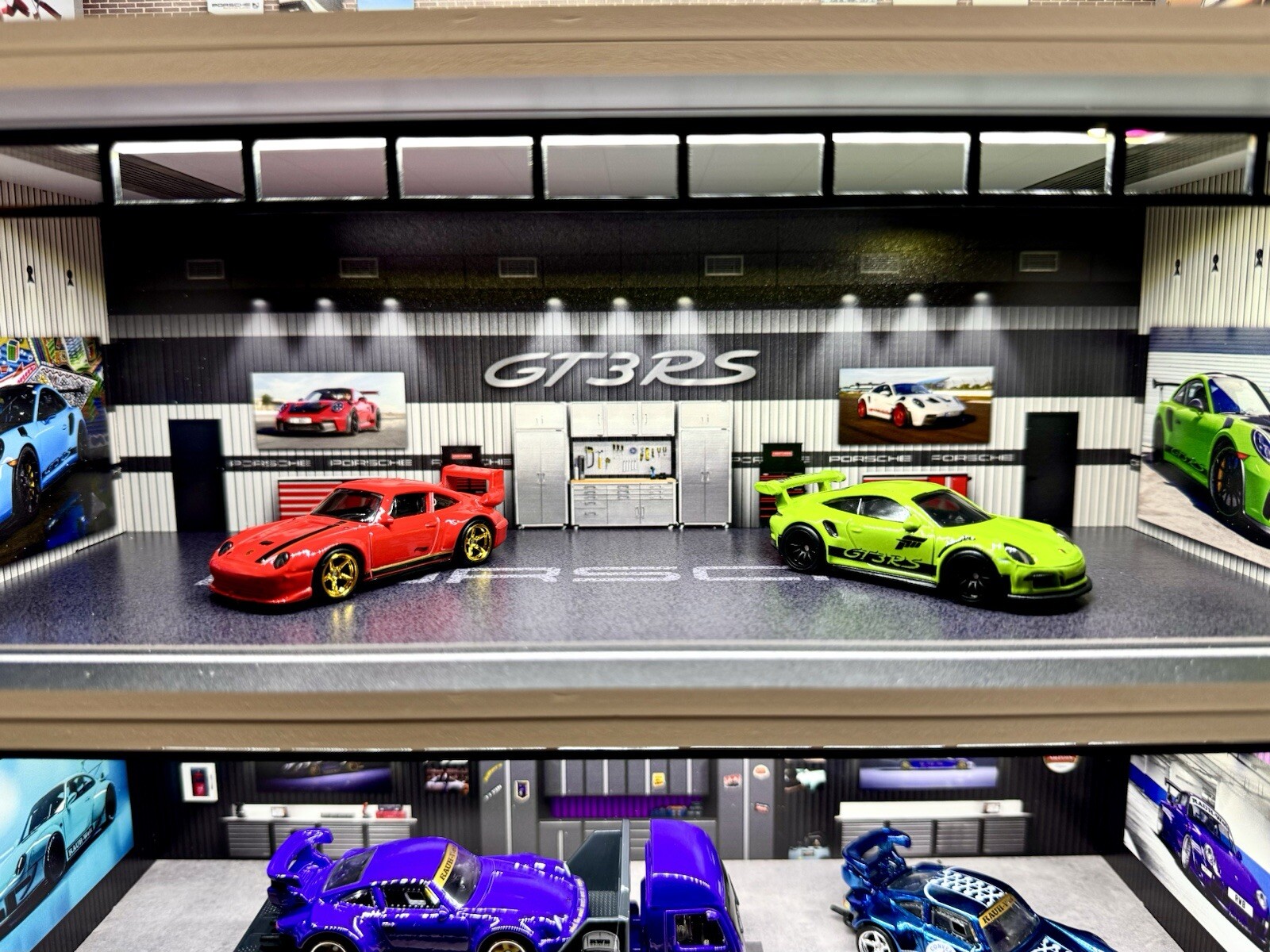 The Ultimate Porsche Diorama! For Hot Wheels 1:64 Models LED Lighting 5 LEVELS!