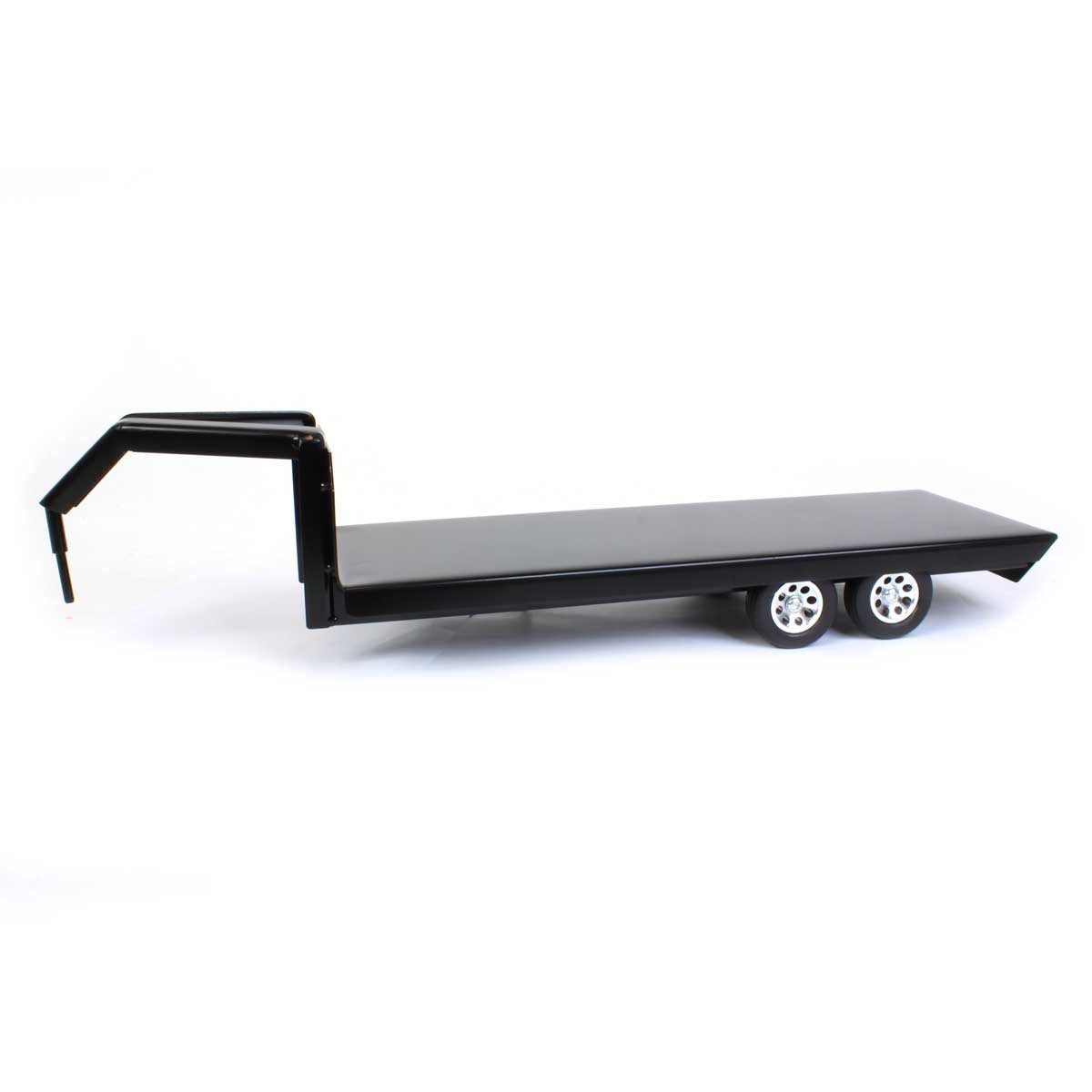 1/16 Little Buster Toys Black Metal Gooseneck Flatbed Trailer 200842