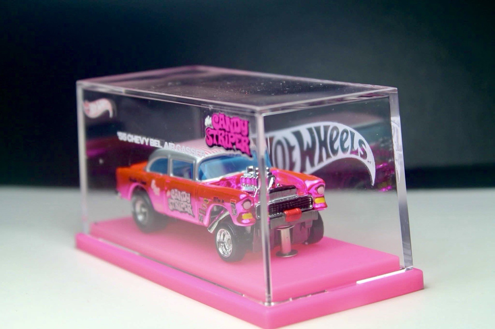 Hot Wheels 55 Chevy Bel Air Gasser Pink Spectraflame Candy CUSTOM Replica