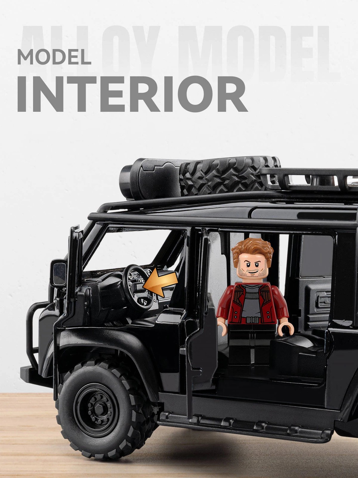 1:24 Defender Van Modified Diecast Alloy Model Sound Light Collection Vehicle
