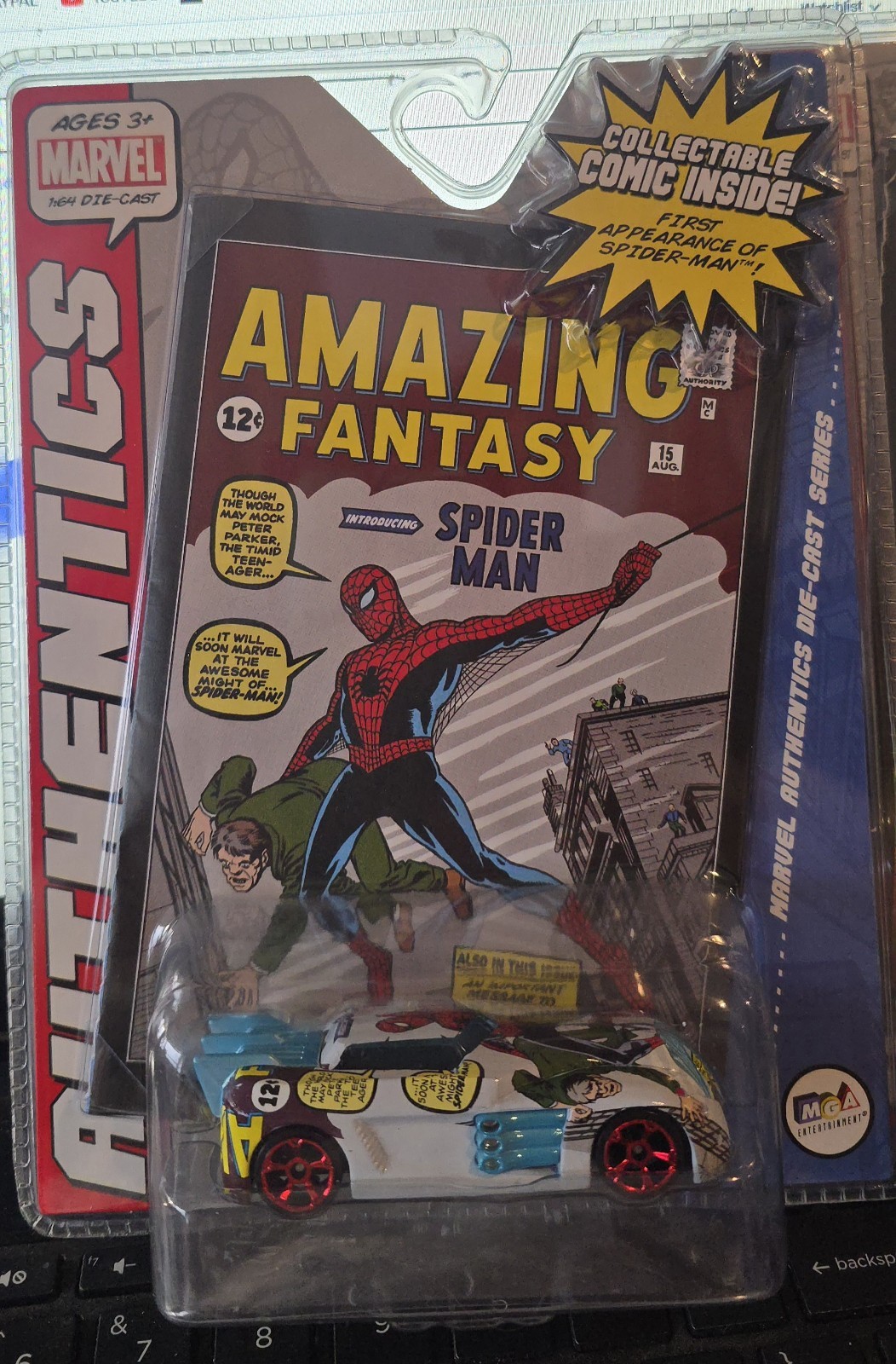Marvel Authentics MGA Comic Diecast Spider-Man Iron Man X-Men Hulk Car Set Of 4