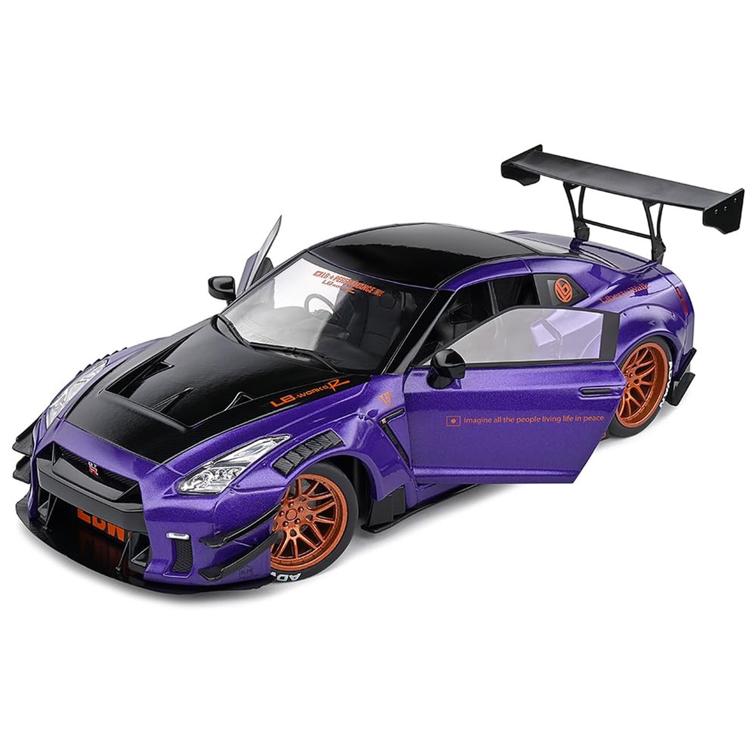 Solido 1:18 Scale Diecast – Nissan GT-R (R35) W/Liberty Walk Body Kit 2.0 Pur…