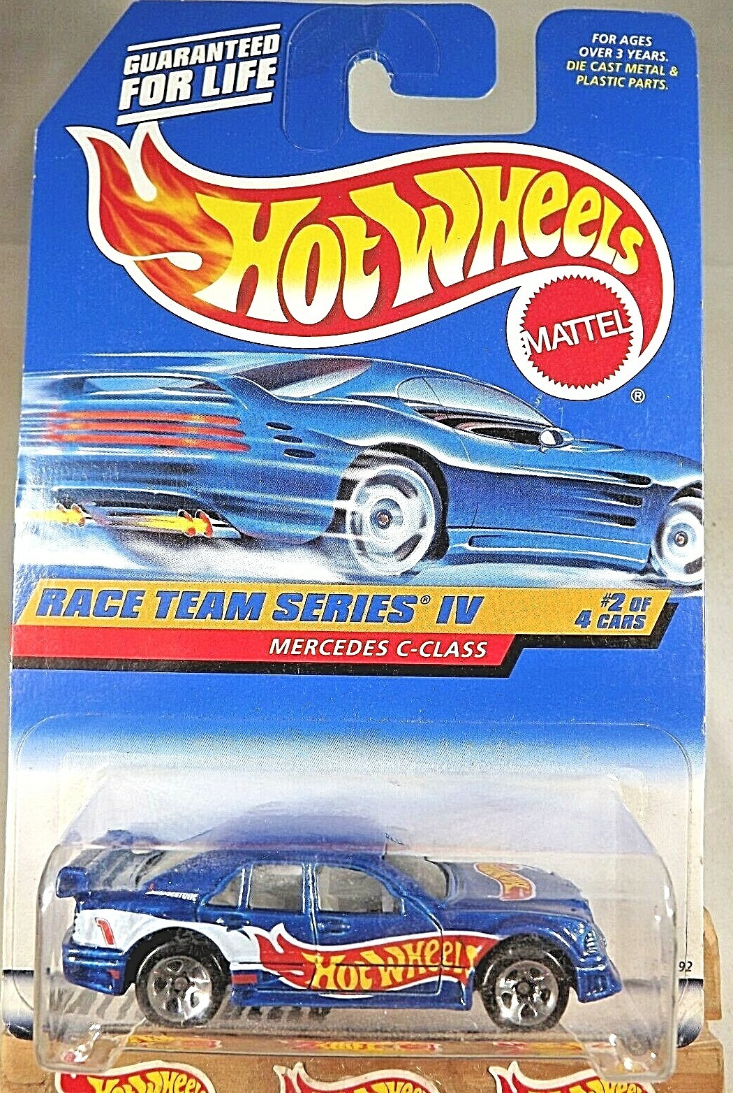 1998 Hot Wheels #726 Race Team Series IV 2/4 Mercedes C-Class Blue w/Chrome 5 Sp