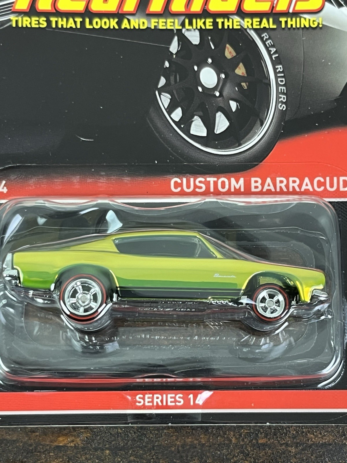 Hot Wheels RLC Real Rider Series 14 Custom Barracuda, Lime Green 0703/5000