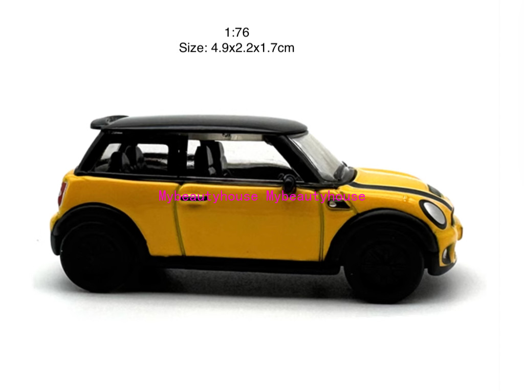 1:76 Yellow New Mini Copper Sports Model Diecast Metal Car