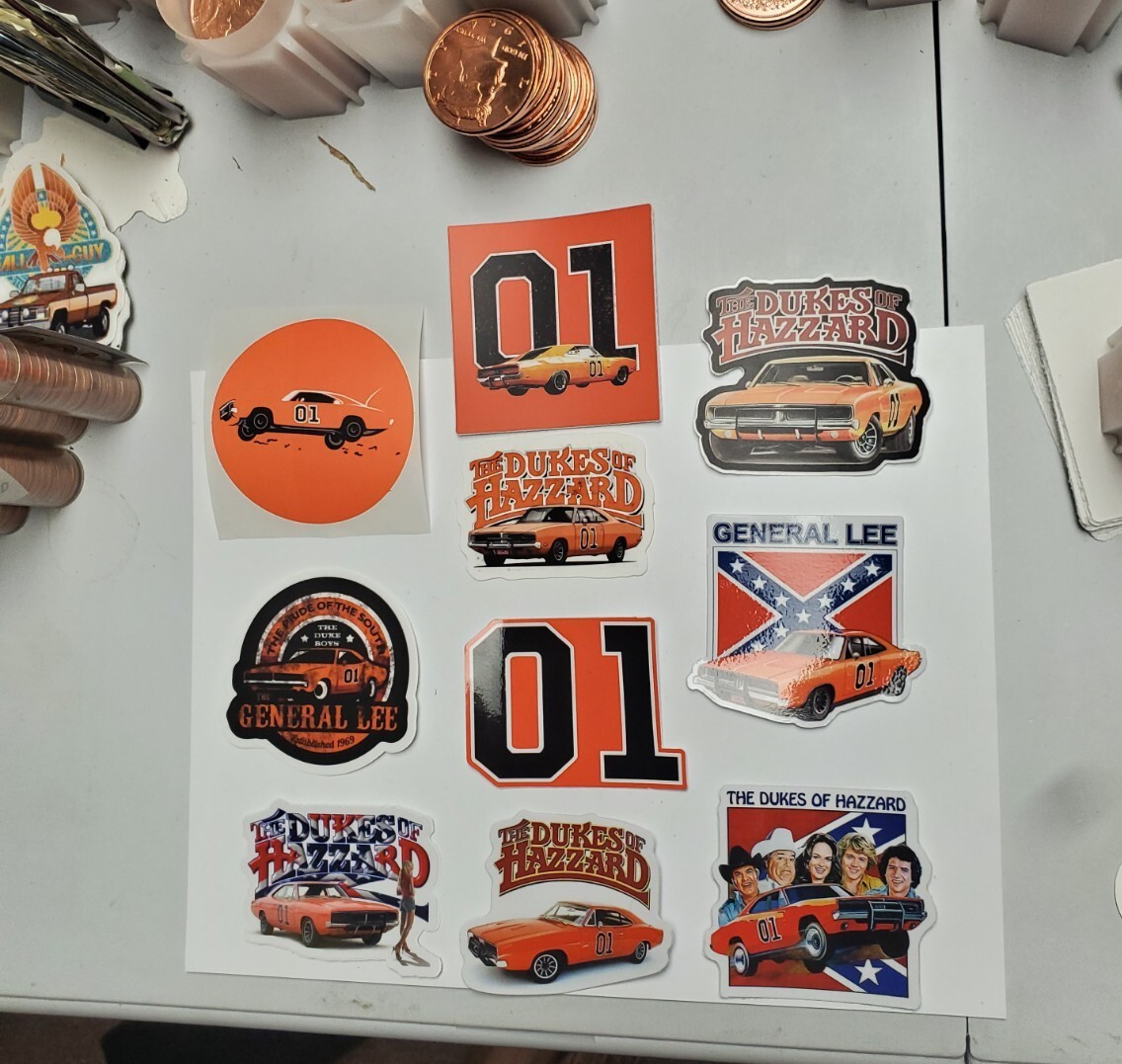 Dukes Of Hazzard STICKERS VARIETY 10 PACK *WORLDWIDE 🌐SHIPPING*