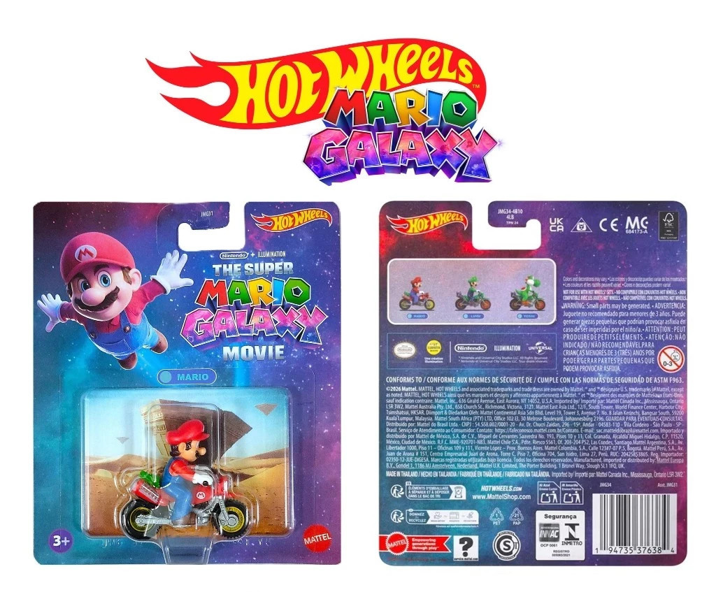 Hot Wheels Mario The Super Mario Galaxy Movie Wheelie Motorcross New 2026