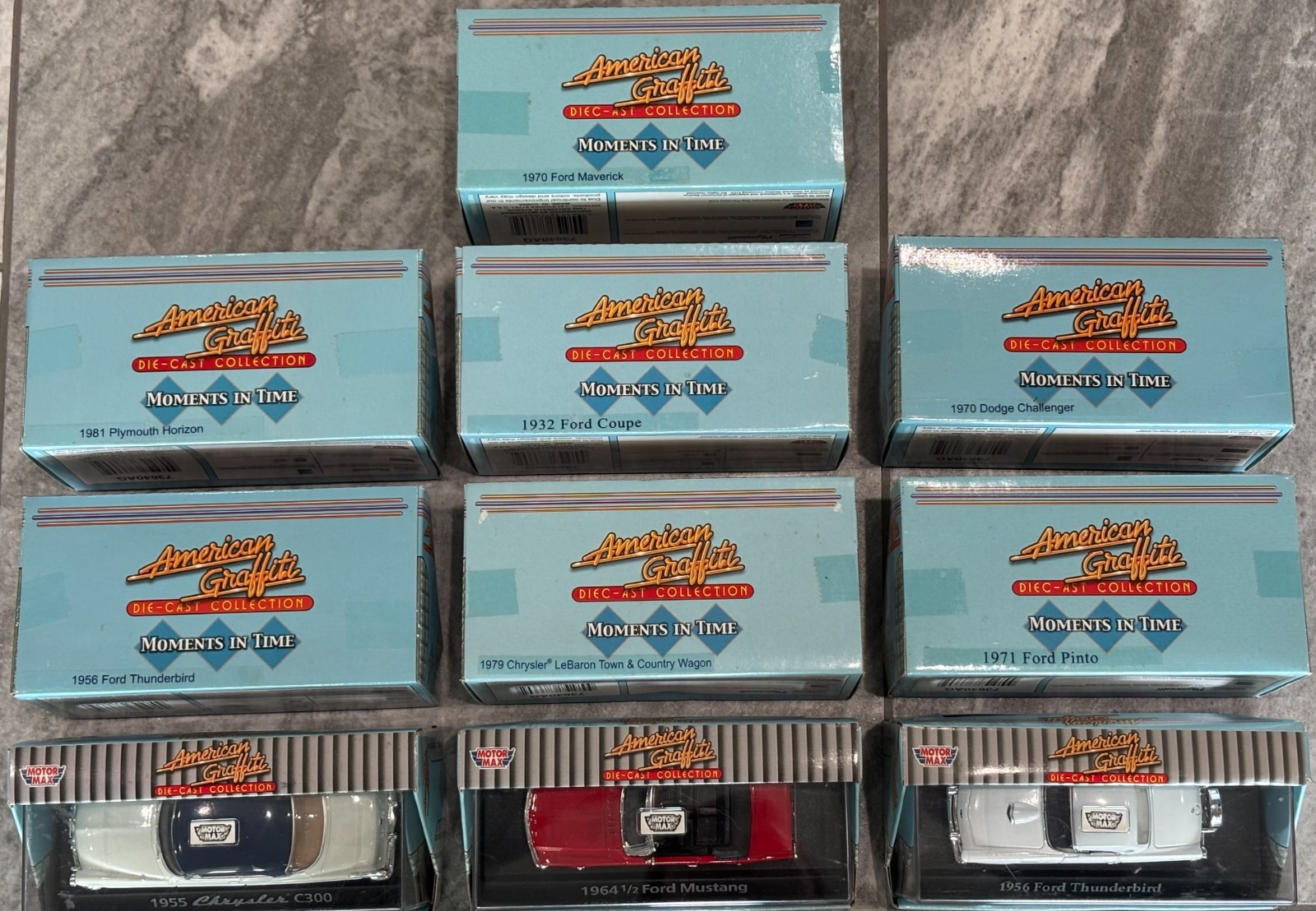 Motor Max American Graffiti Series III Diecast Lot 1:64 Dioramas 1:43 Cars 10 pc