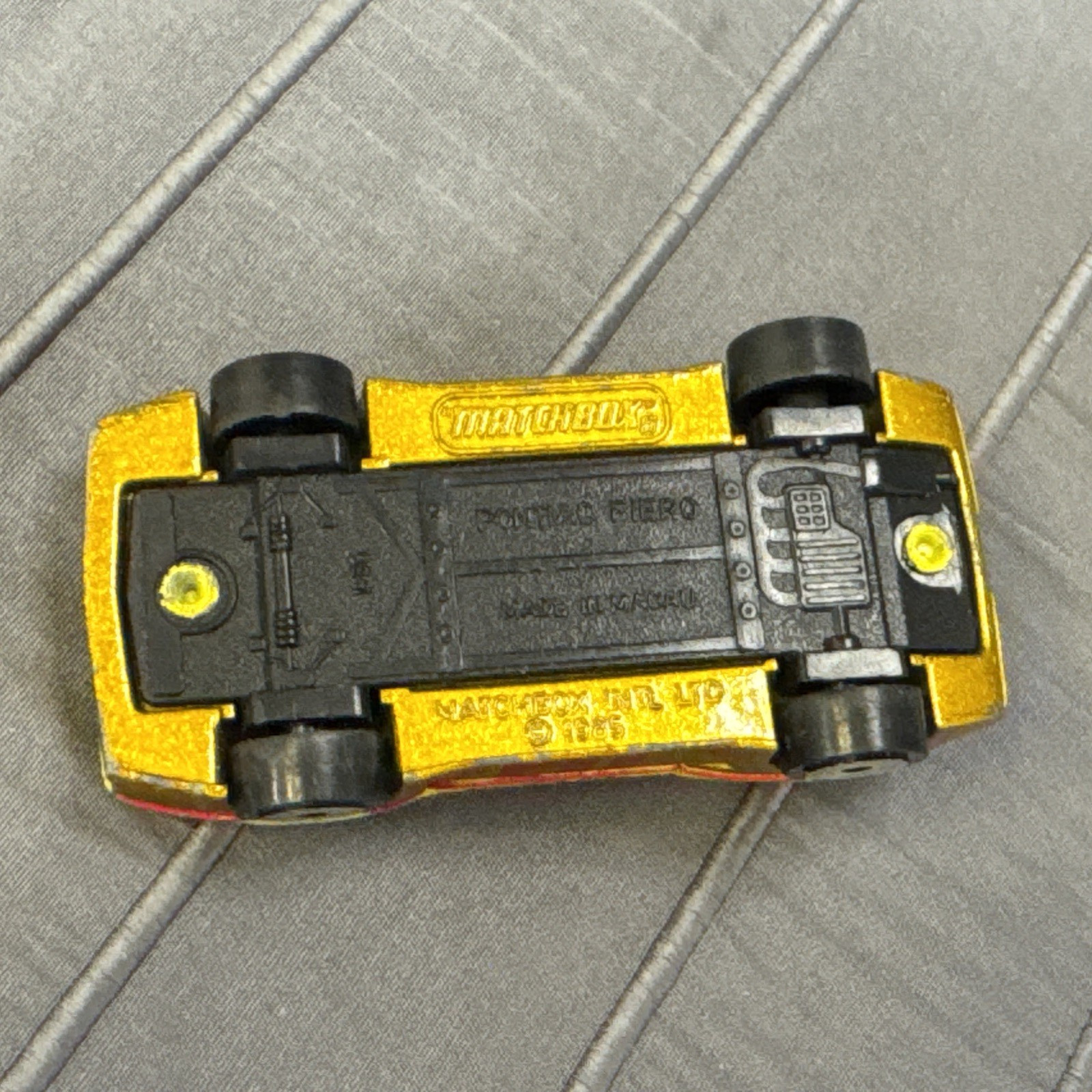 Matchbox Pontiac Fiero, Yellow, #16 Protech Fire Systems