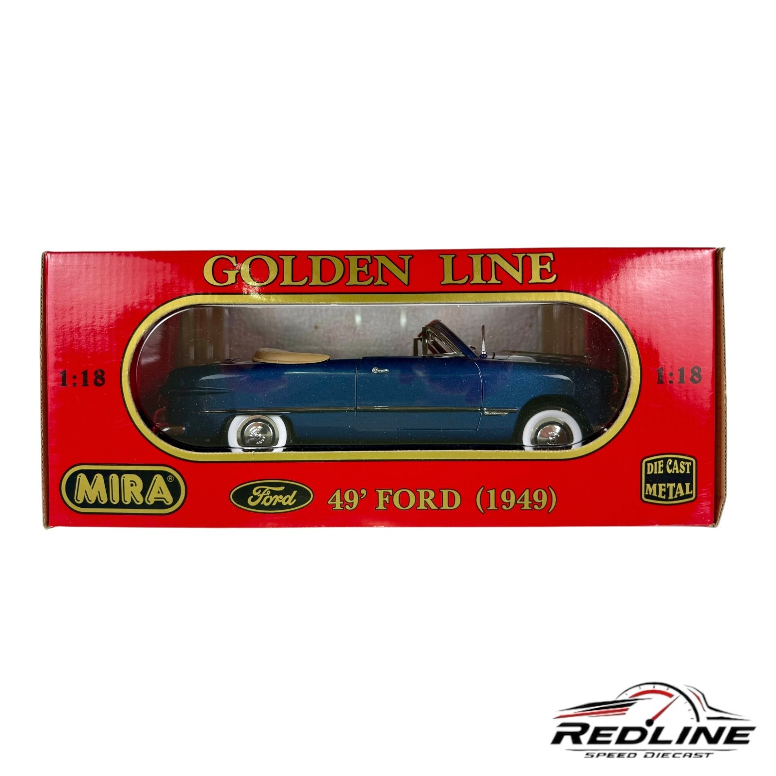 🇺🇸🇺🇸Mira Golden Line 1949 Ford Convertible Blue 1:18🇺🇸🇺🇸