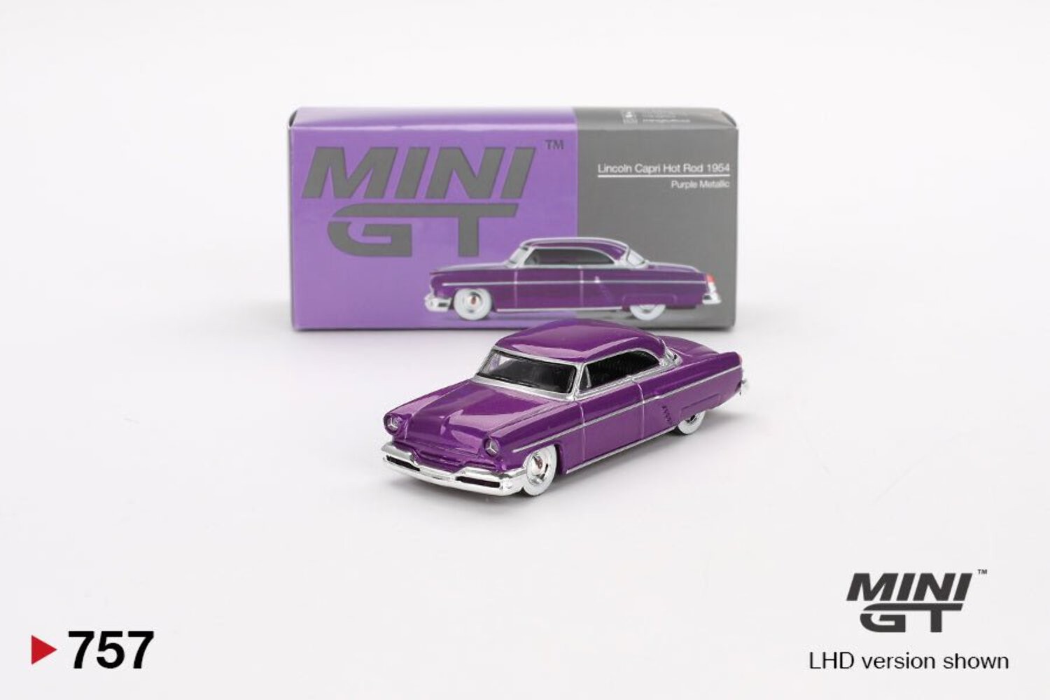 Mini GT 1:64 1954 Lincoln Capri Hot Rod – Purple Metallic