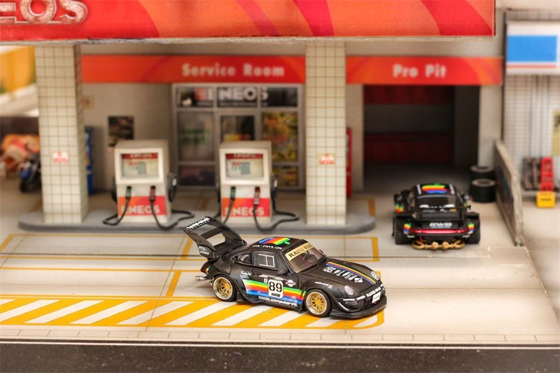 SW 1:64 RWB 993 matte black Diecast Model Car
