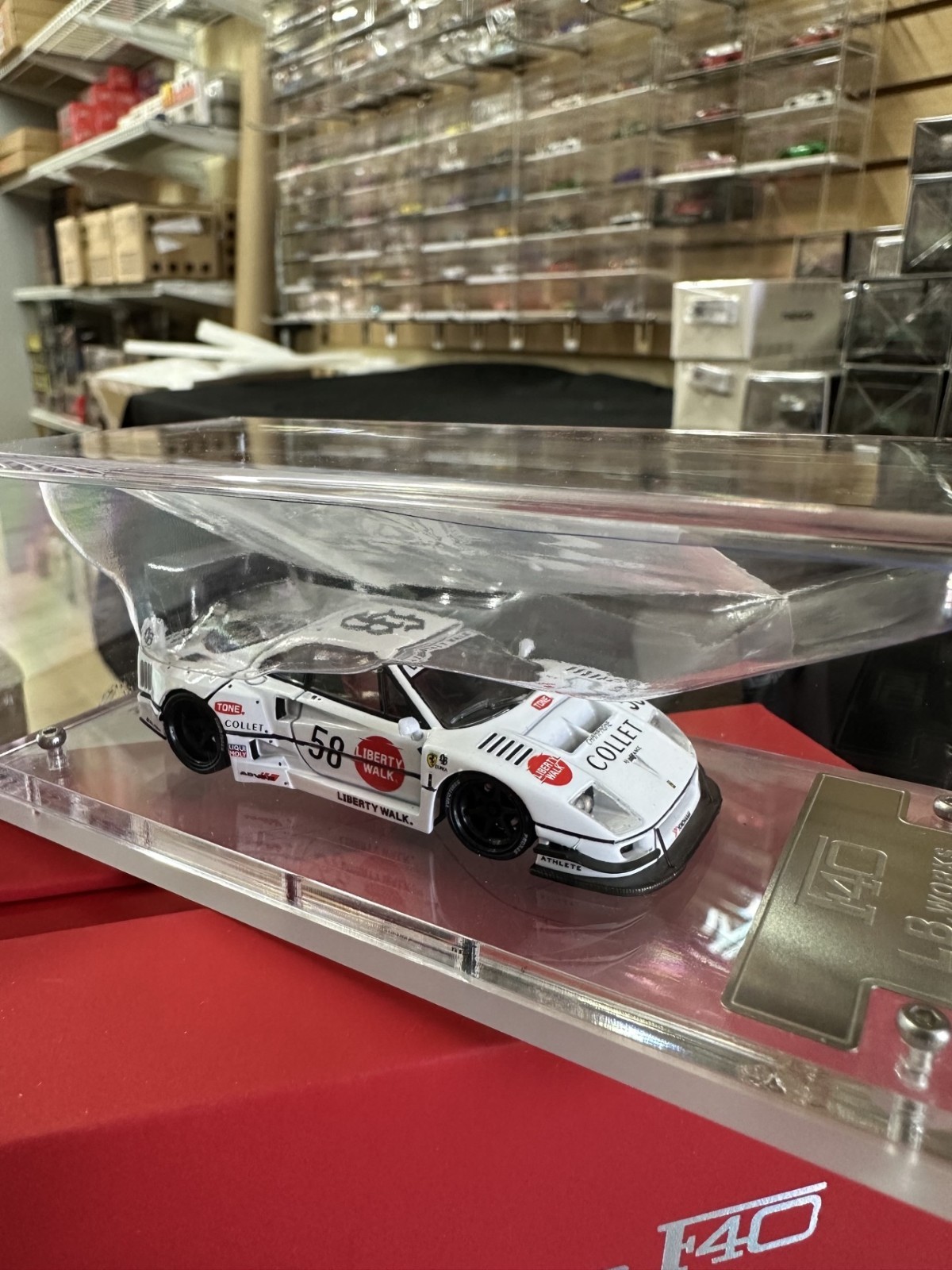 FERRARI F40 #58 LBWK LIBERTY WALK REAR OPENS 1/64 DIECAST CAR BY STAR MODELS SM