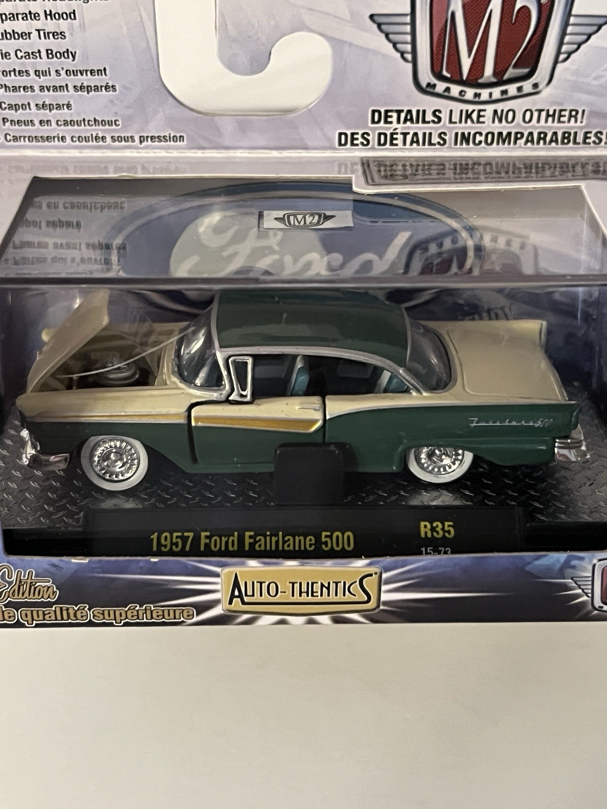 1957 Ford Fairlane 500 M2 Machines Auto‑Thentics R35 Premium Edition Diecast NIB
