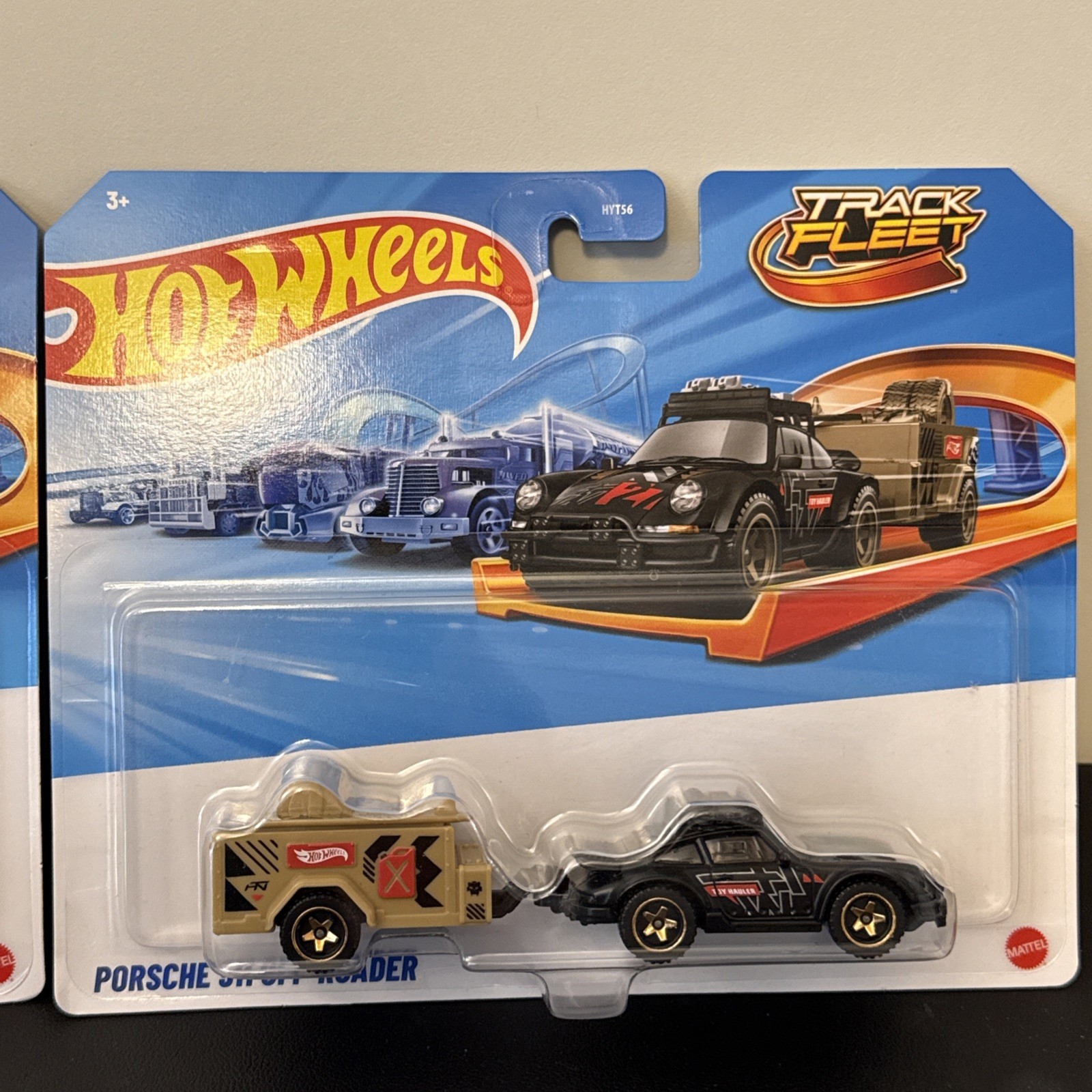 Hot Wheels Track Fleet Porsche 911 Off-Roader Lot Of Two Black & Tan Set