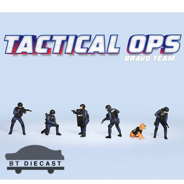 AMERICAN DIORAMA 1/64 DIECAST FIGURES SET TACTICAL OPS SWAT BRAVO TEAM AD-2439
