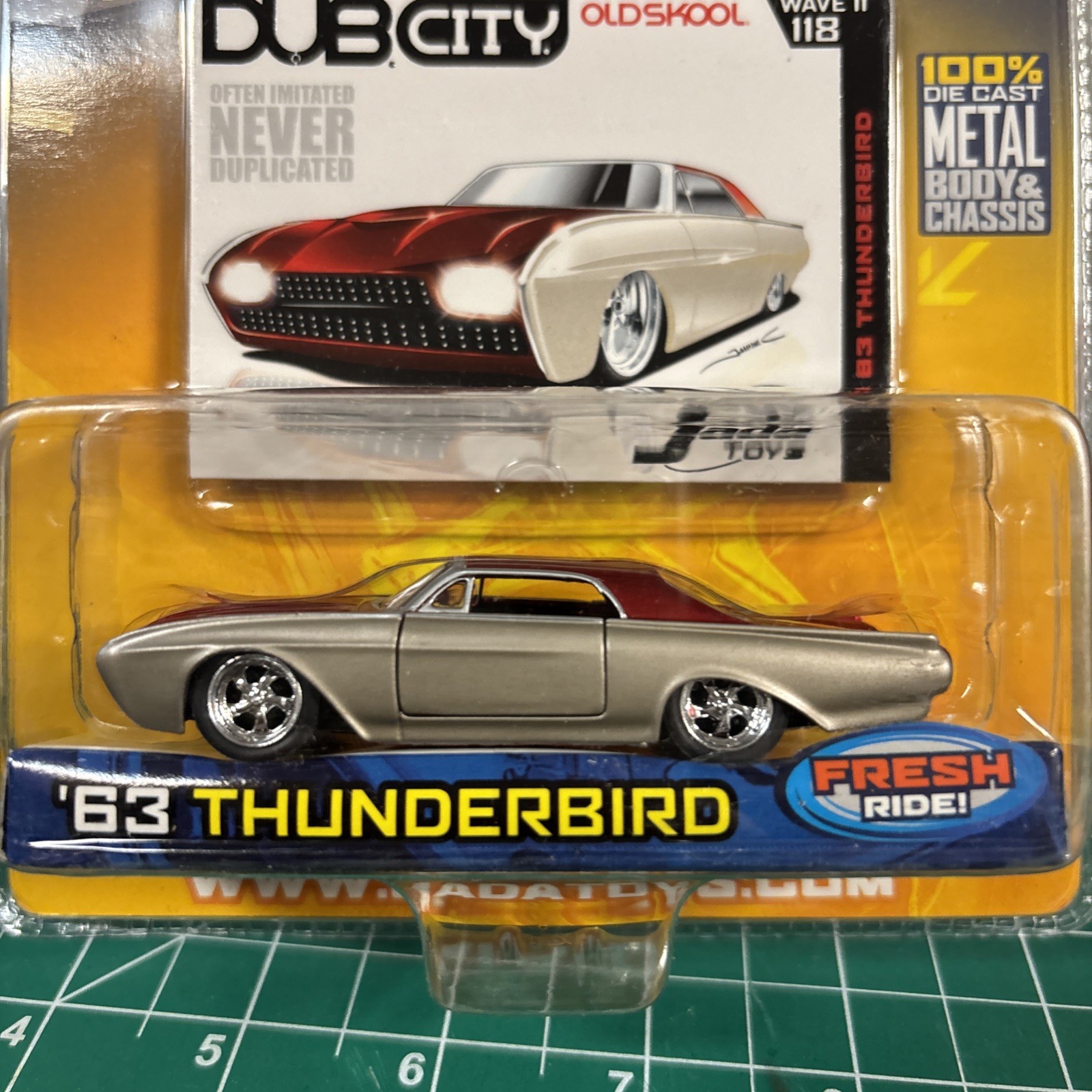 Jada 63 1963 Ford Thunderbird T-Bird Dub City Old Skool Rick Dore Car Red/Champa