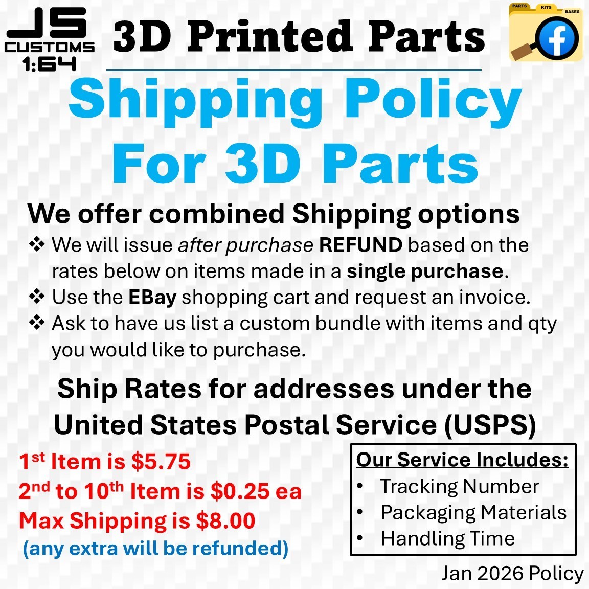 83 Silverado Hot Wheels – Lift Kit – 3D Printed Parts Only – JS Customs