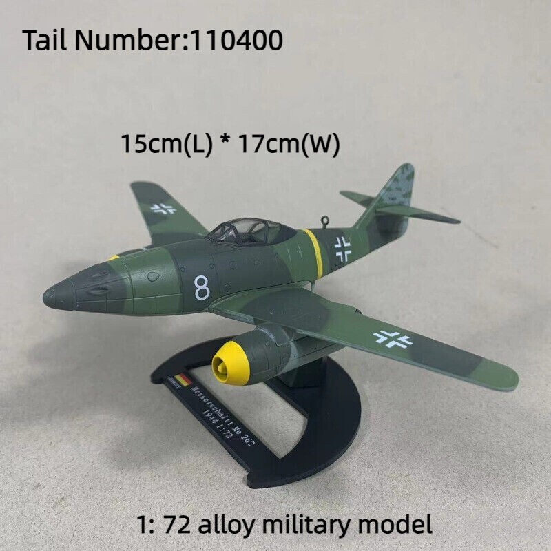 1:72 WW2 Messerschmitt Me 262 Schwalbe Fighter Model Diecast Military Collection
