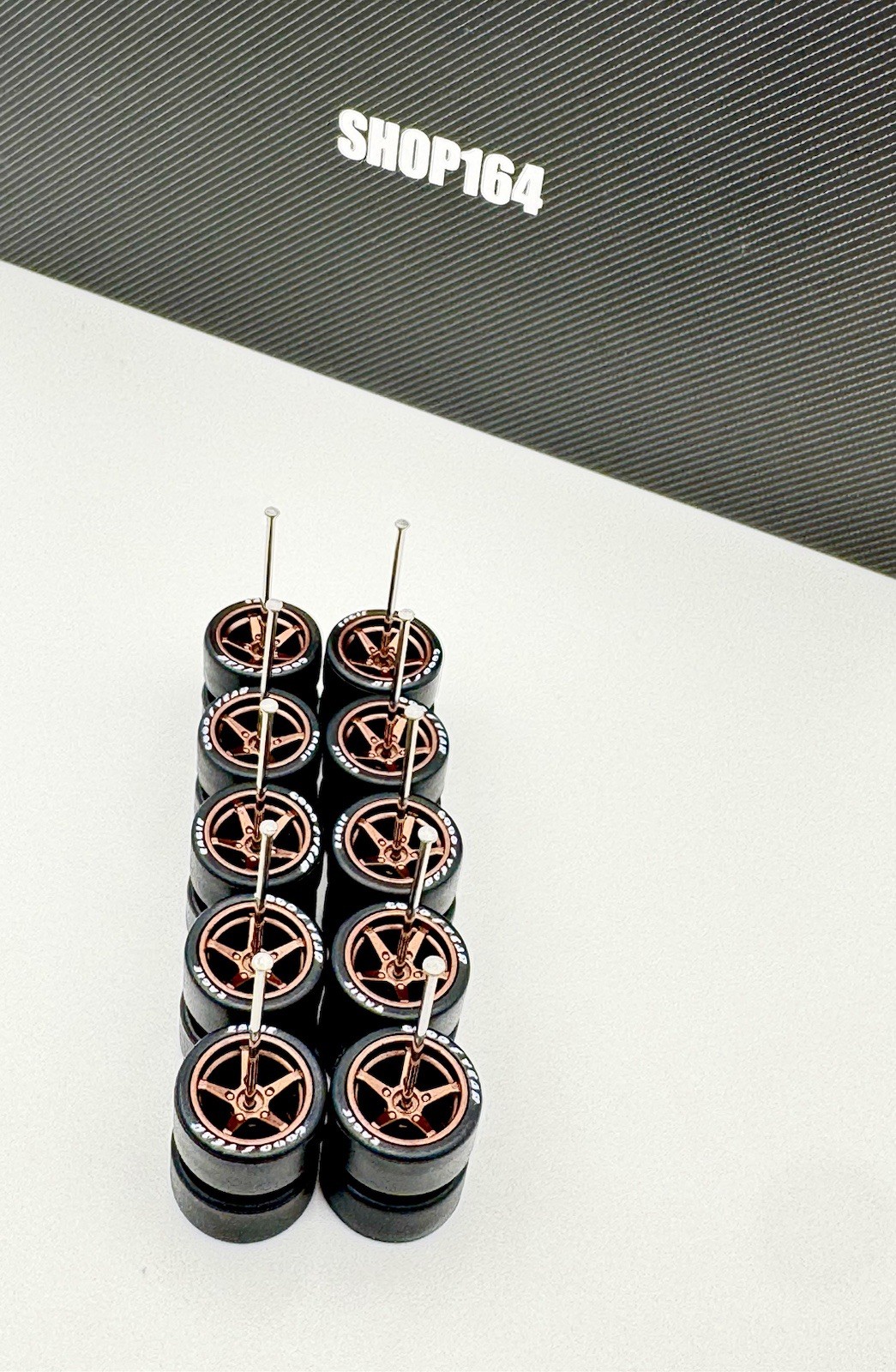 5x Sets Bronze Advan V2 11mm Replacement Wheels Rubber Tires for 1/64 Scale Car