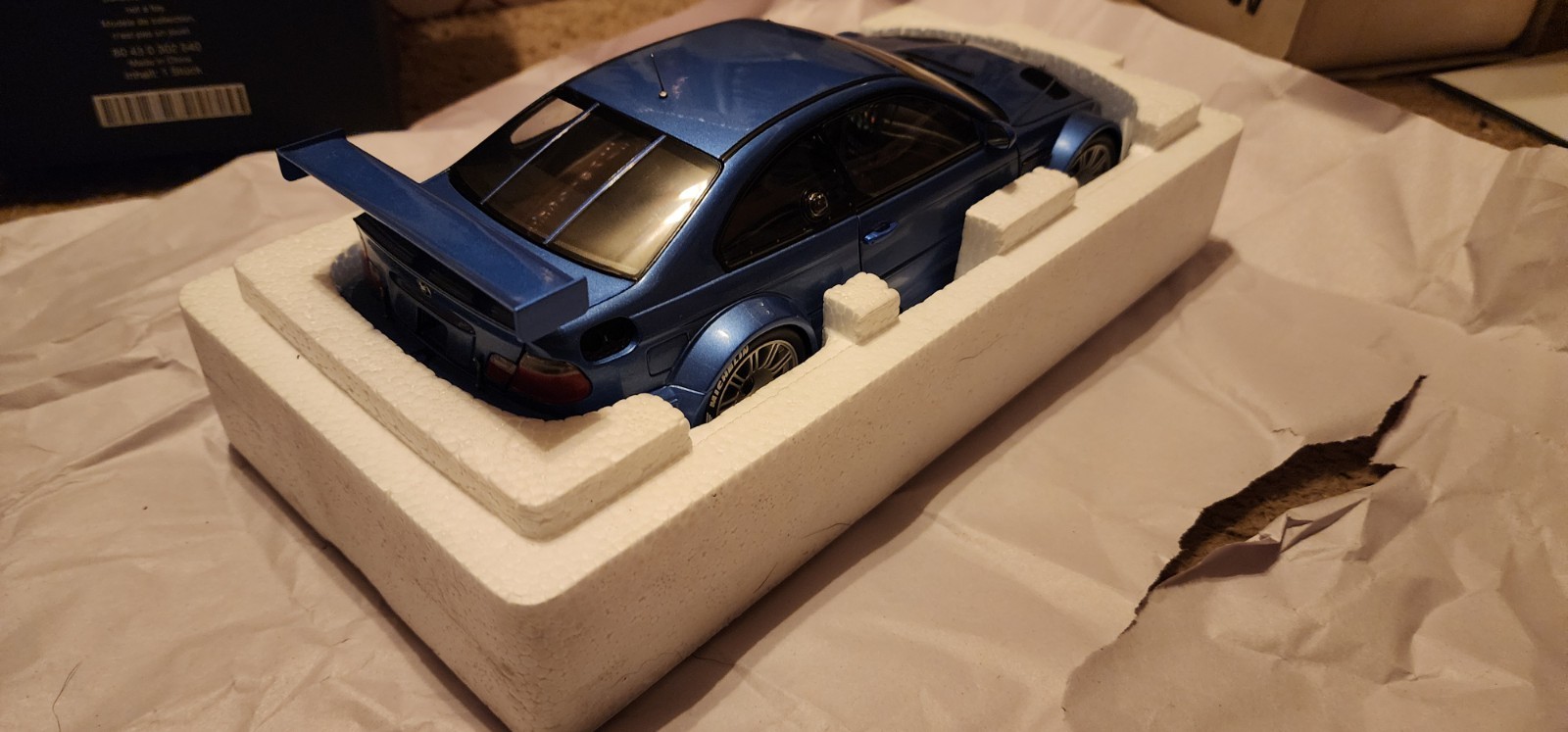1/18 2001 Bmw M3 GTR Minichamps Blue Dealer Edition Mint