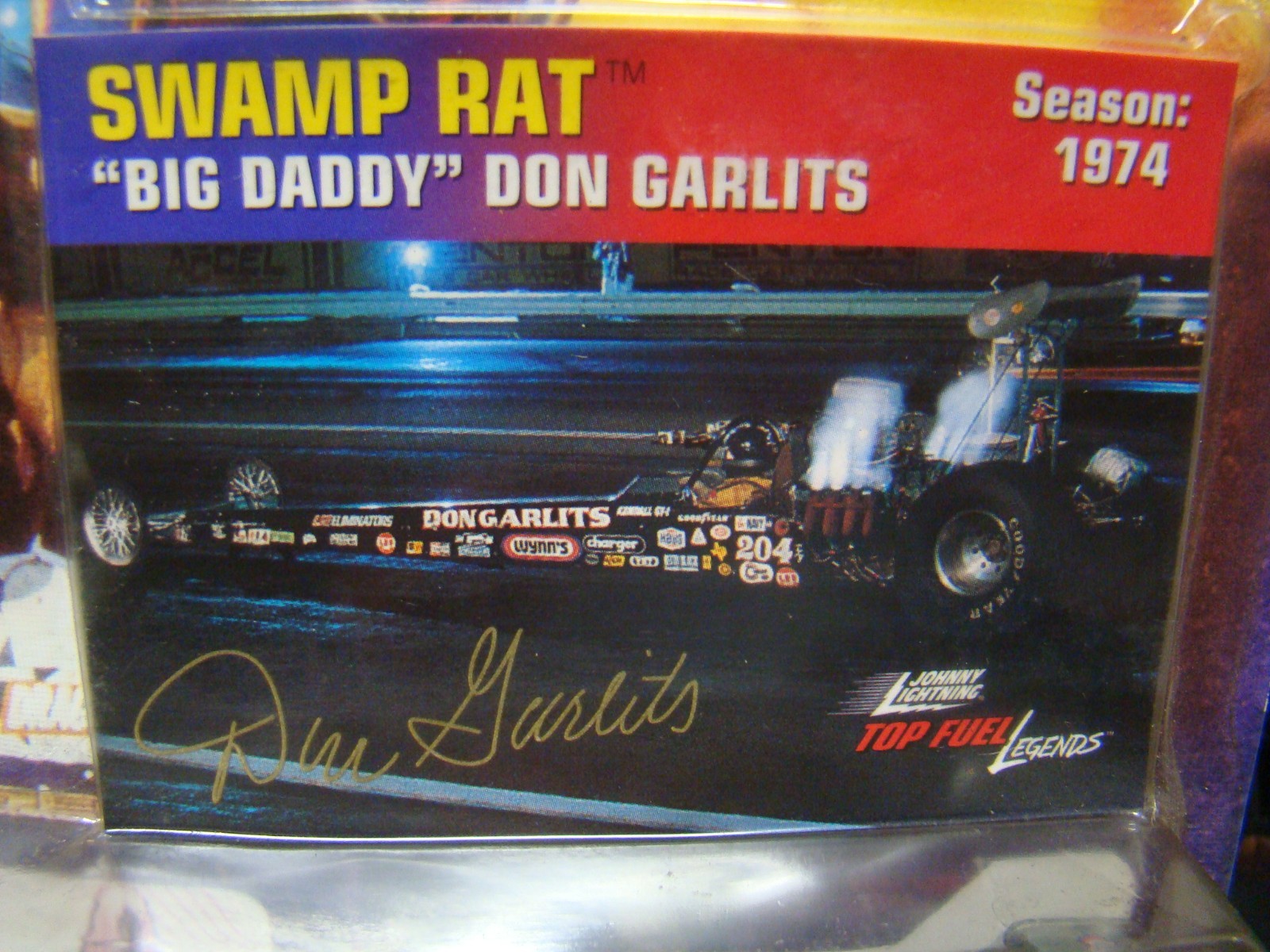 2 “BIG DADDY” DON GARLITS TOP FUEL DRAGSTER SWAMP RAT 74 & FUNNY CAR NEW + CARDS