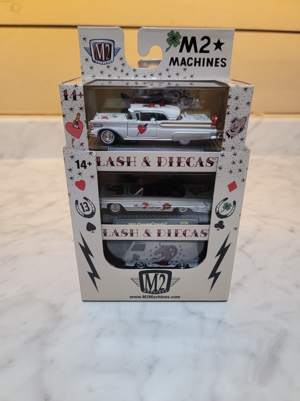 2026 M2 Machines Flash & Diecast S154 w Sleeve Classic Tattooing Full Set of 6