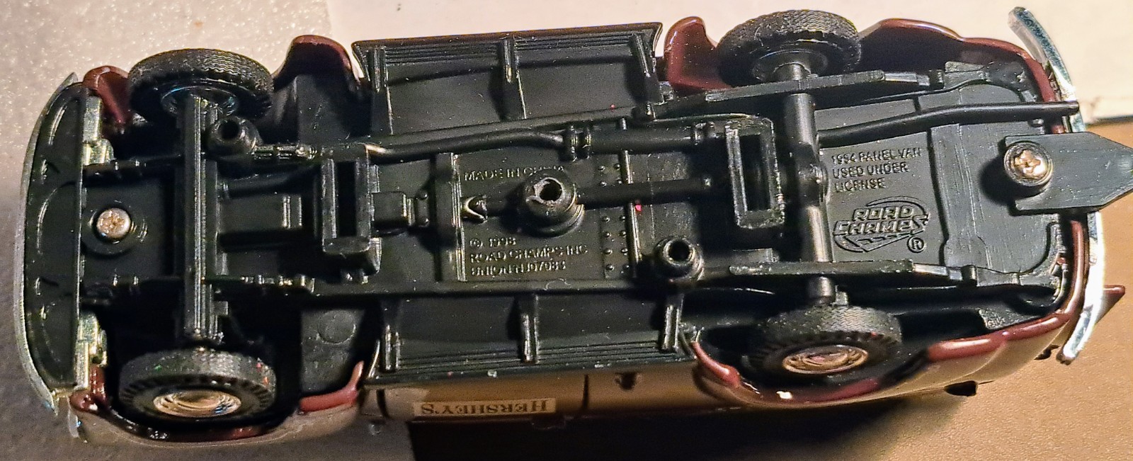 1/43 – Near “O Scale” 1954 Chevy Delivery Panel Truck Hershey – read
