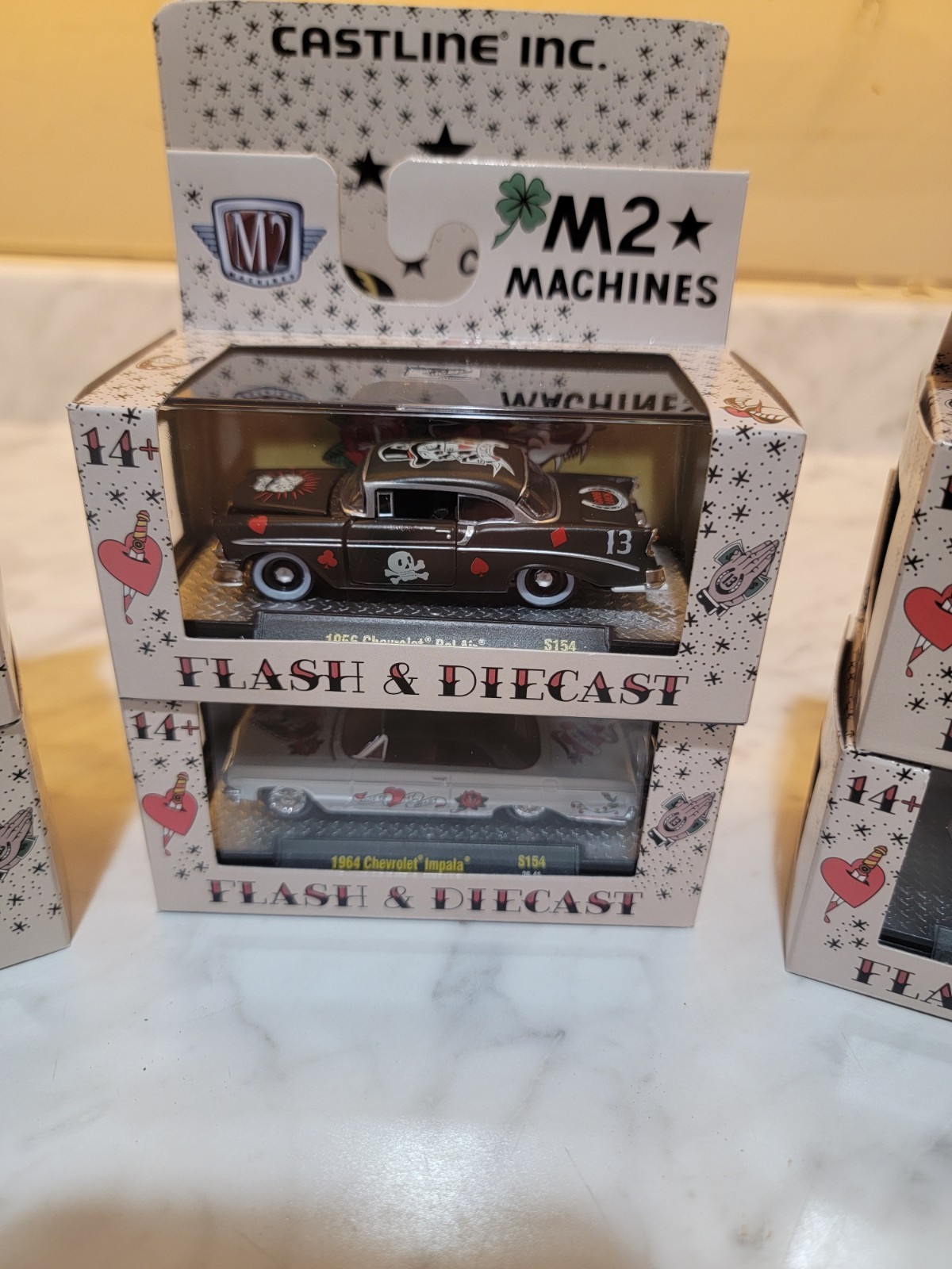 2026 M2 Machines Flash & Diecast S154 w Sleeve Classic Tattooing Full Set of 6