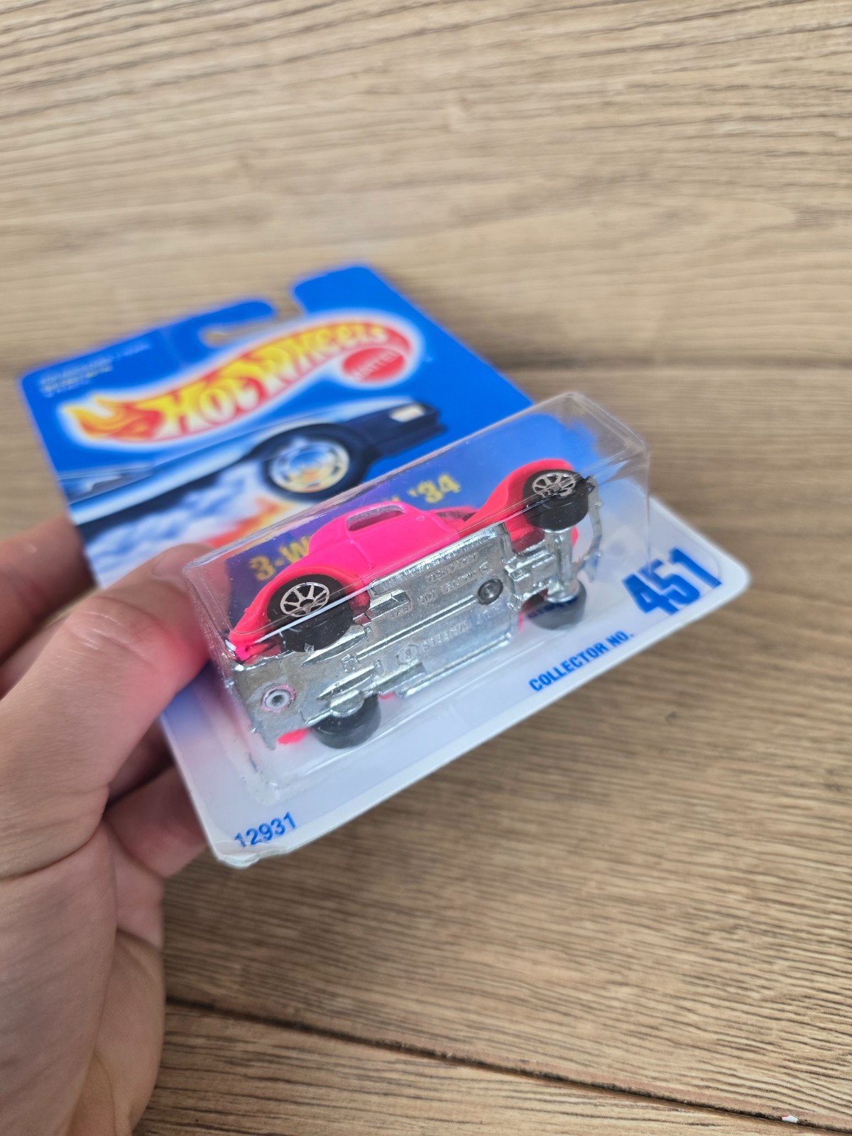 Hot Wheels 3-Window ’34 #451 Ford Coupe Hot Rod Hot Pink Sealed Vintage 1991