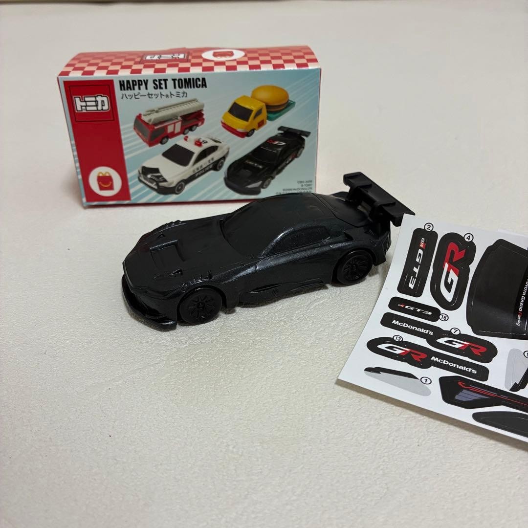 McDonalds Happy Set Tomica Toyota GR GT3 Black Car Sticker Japan 14+