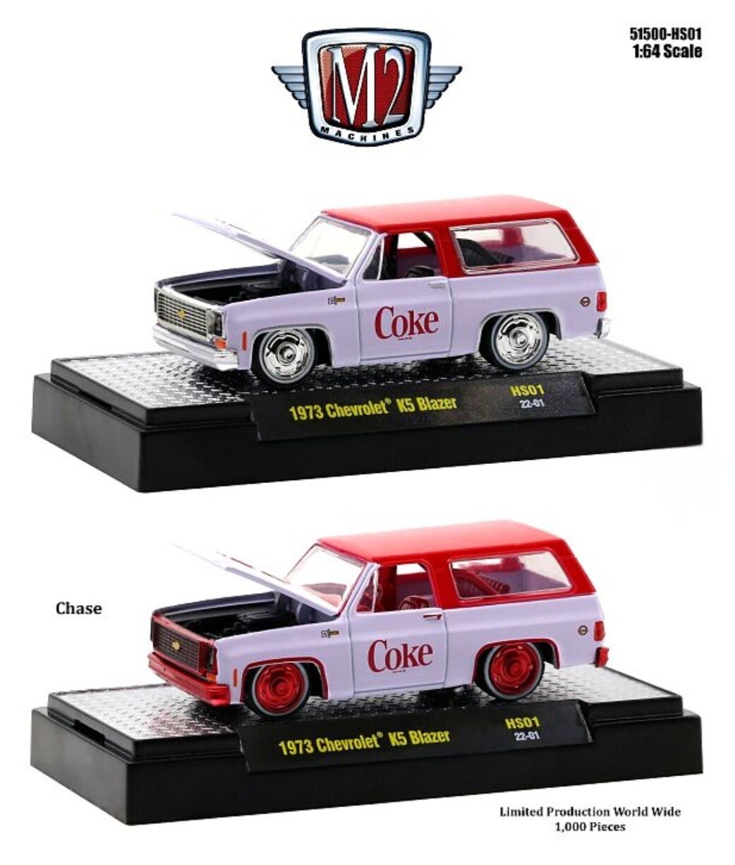 M2 MACHINES CHASE LIMITED EDITION 1,000 COCA-COLA 1973 CHEVY K5 BLAZER V.H.T.F.