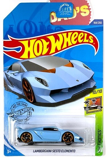 Hot Wheels Lamborghini Sesto Elemento Zamac, Baby Blue, Lot of 2X Exotics