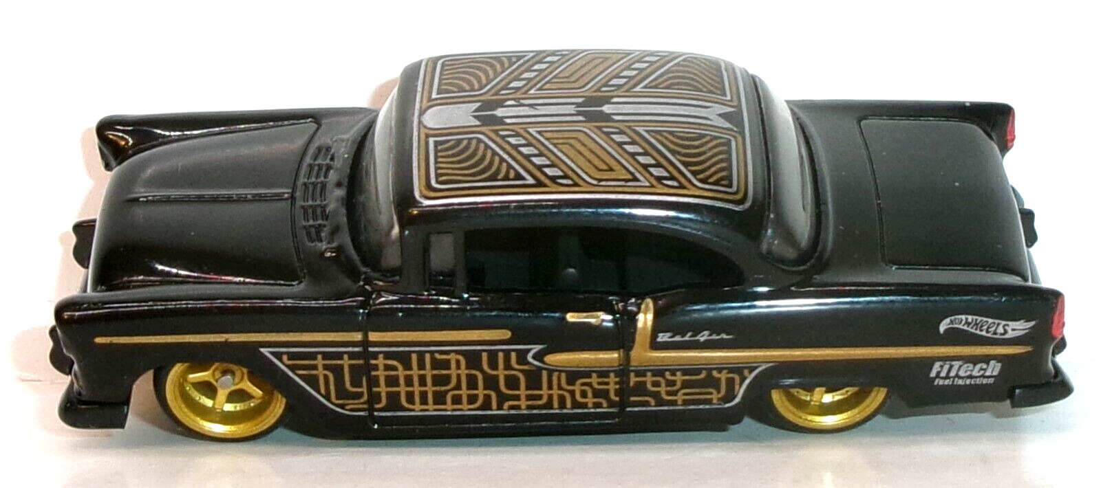 LOOSE 2025 HOT WHEELS 1:64 BLACK ’55 CHEVY BEL AIR WHEEL SWAP REAL RIDERS