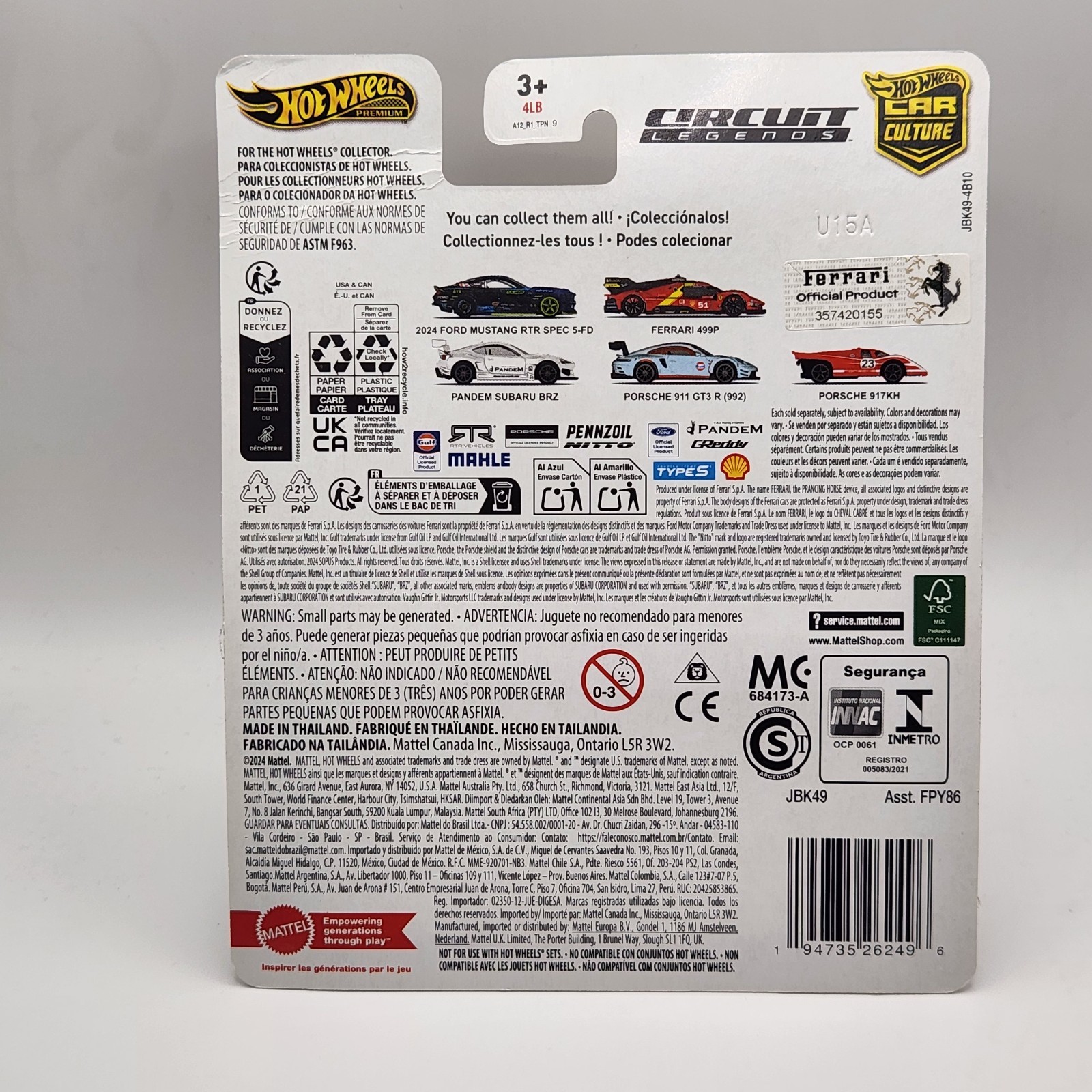 Hot Wheels Premium Ferrari 499P *DAMAGED CARD*